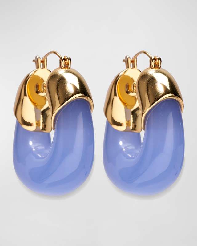 Organic Hoop Earrings In Periwinkle